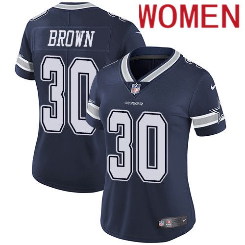 Women Dallas Cowboys #30 Anthony Brown Nike Navy Vapor Limited NFL Jersey->women nfl jersey->Women Jersey